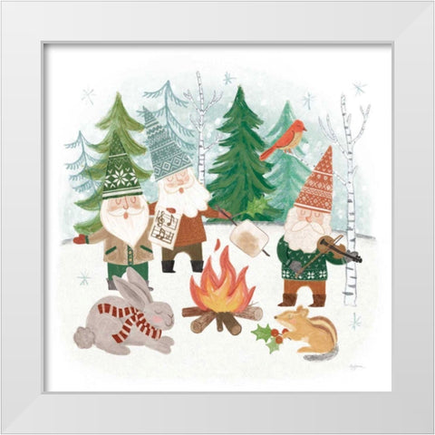 Woodland Gnomes II White Modern Wood Framed Art Print by Urban, Mary