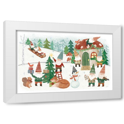 Woodland Gnomes V White Modern Wood Framed Art Print by Urban, Mary