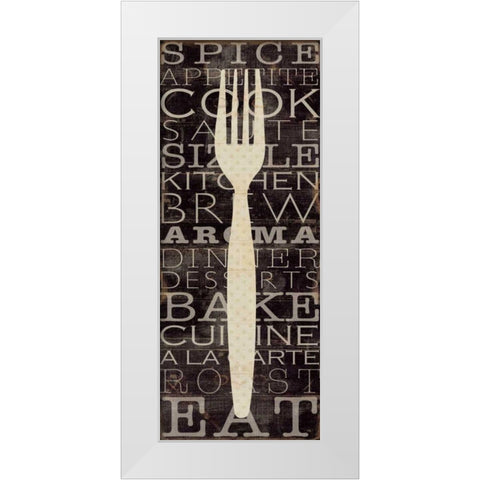 Kitchen Words I White Modern Wood Framed Art Print by Pela Studio