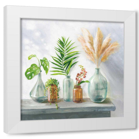 Natural Riches I Clear Vase White Modern Wood Framed Art Print by Nai, Danhui