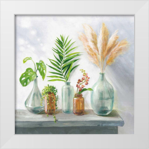 Natural Riches I Clear Vase White Modern Wood Framed Art Print by Nai, Danhui