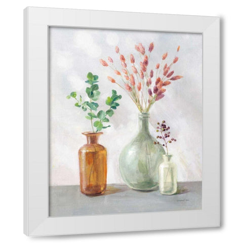 Natural Riches II Clear Vase White Modern Wood Framed Art Print by Nai, Danhui