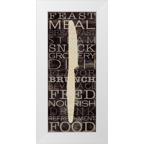 Kitchen Words III White Modern Wood Framed Art Print by Pela Studio