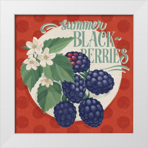 Berry Breeze V White Modern Wood Framed Art Print by Penner, Janelle
