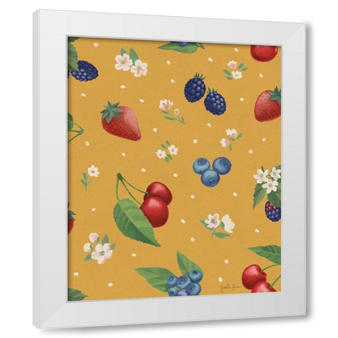 Berry Breeze Pattern IC White Modern Wood Framed Art Print by Penner, Janelle