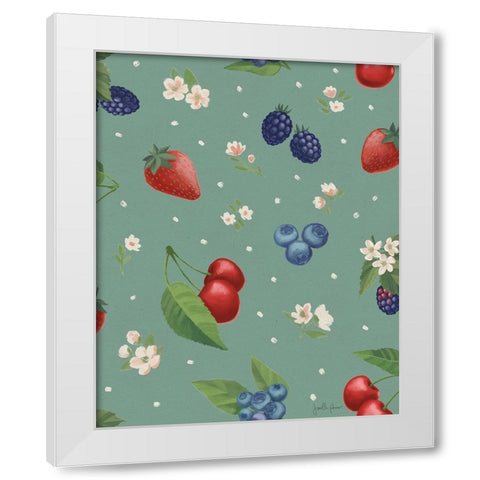 Berry Breeze Pattern ID White Modern Wood Framed Art Print by Penner, Janelle