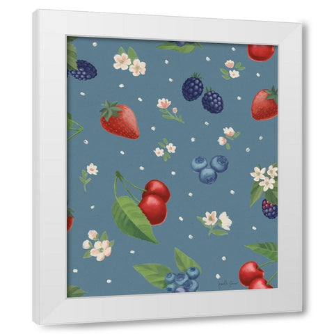 Berry Breeze Pattern IE White Modern Wood Framed Art Print by Penner, Janelle