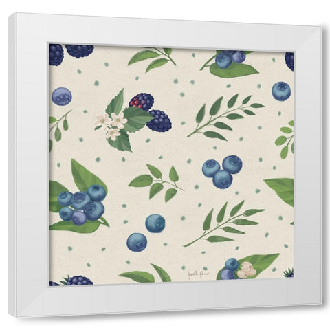 Berry Breeze Pattern II White Modern Wood Framed Art Print by Penner, Janelle