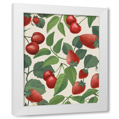 Berry Breeze Pattern III White Modern Wood Framed Art Print by Penner, Janelle