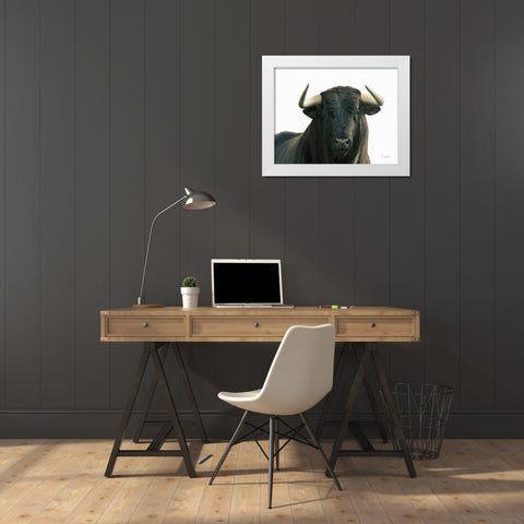 Bullish White Modern Wood Framed Art Print by Wiens, James