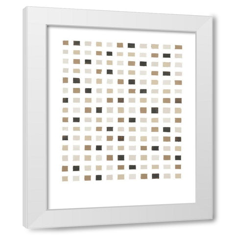 Gridwork in Grays White Modern Wood Framed Art Print by Wild Apple Portfolio