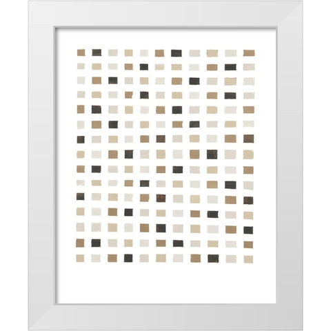 Gridwork in Grays White Modern Wood Framed Art Print by Wild Apple Portfolio