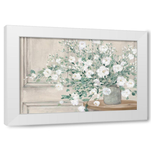 White Bouquet Neutral White Modern Wood Framed Art Print by Purinton, Julia