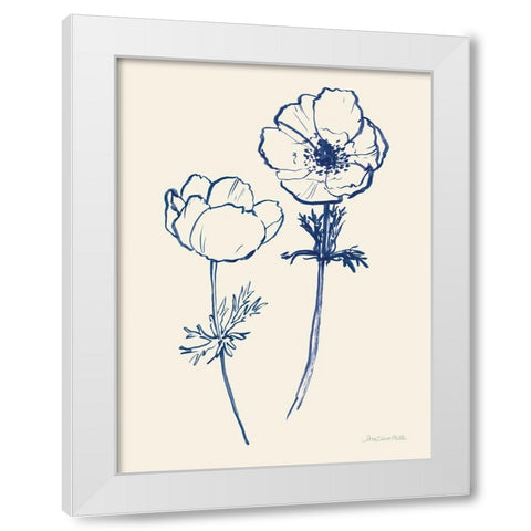 Ink Anemones II White Modern Wood Framed Art Print by Miller, Sara Zieve