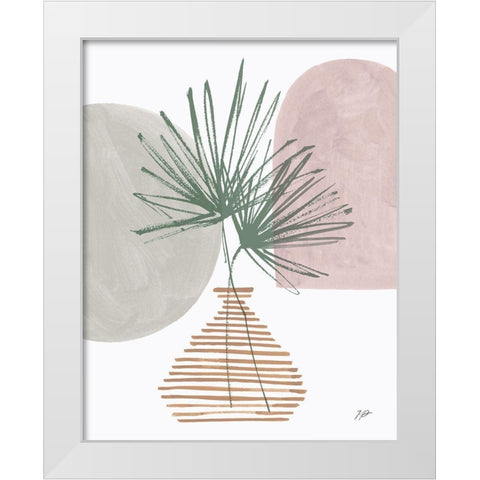 Green Fan Leaves Still Life Neutral White Modern Wood Framed Art Print by Panganiban, Karyn
