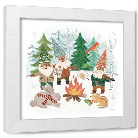 Woodland Gnomes VII White Modern Wood Framed Art Print by Urban, Mary