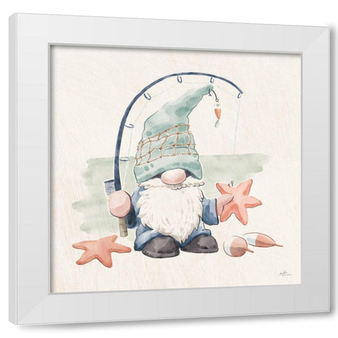 Beach Gnomes I White Modern Wood Framed Art Print by Penner, Janelle