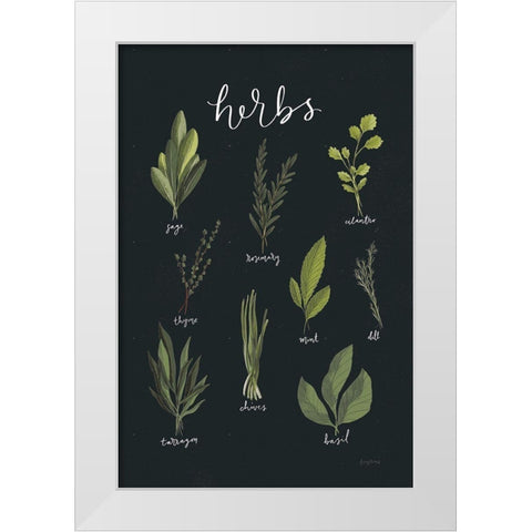 Light Green Herbs I Black White Modern Wood Framed Art Print by Thorns, Becky