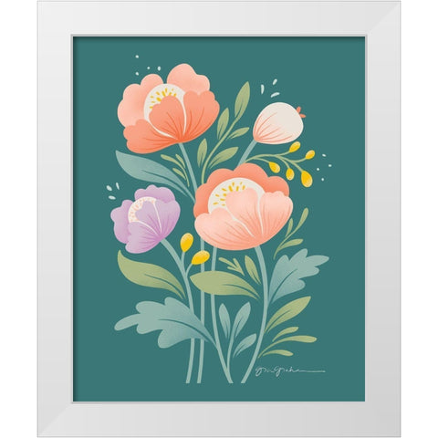 Flower Field II White Modern Wood Framed Art Print by Graham, Gia