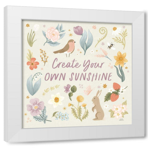 Spring Garden III White Modern Wood Framed Art Print by Marshall, Laura