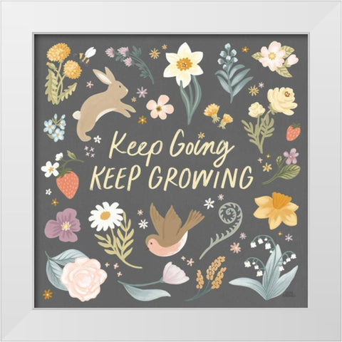 Spring Garden II Dark White Modern Wood Framed Art Print by Marshall, Laura