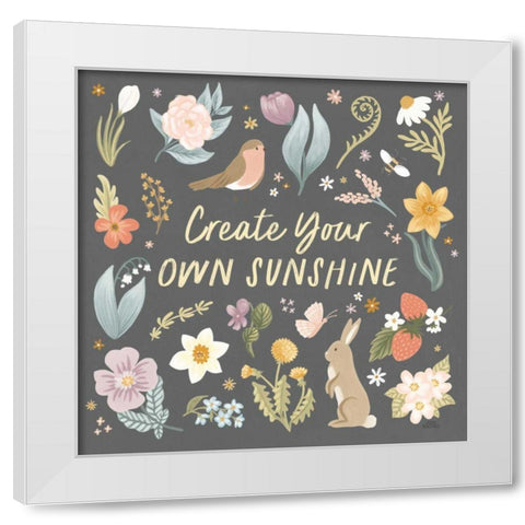 Spring Garden III Dark White Modern Wood Framed Art Print by Marshall, Laura