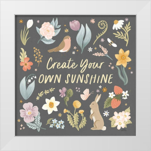 Spring Garden III Dark White Modern Wood Framed Art Print by Marshall, Laura