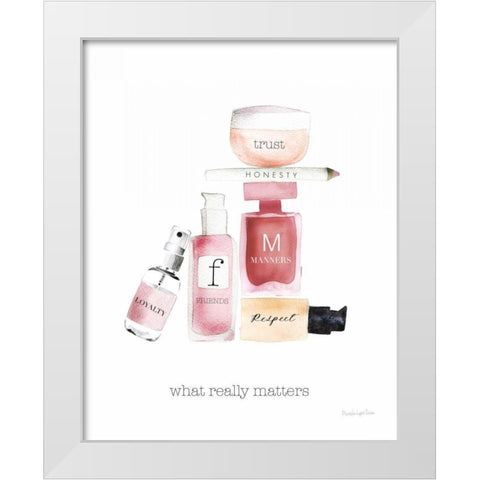 Inner Beauty I White Modern Wood Framed Art Print by Charro, Mercedes Lopez