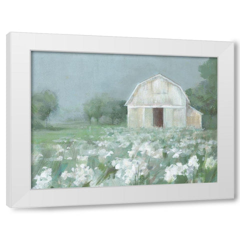 White Barn Meadow White Modern Wood Framed Art Print by Nai, Danhui