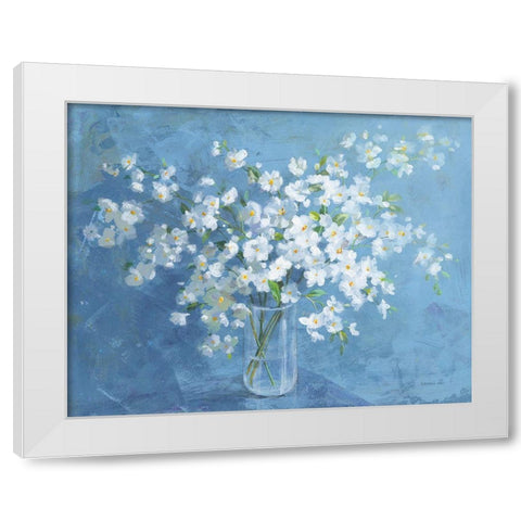 Fresh White Bouquet White Modern Wood Framed Art Print by Nai, Danhui