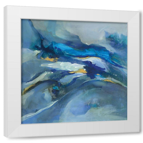 Waves of Color White Modern Wood Framed Art Print by Nai, Danhui