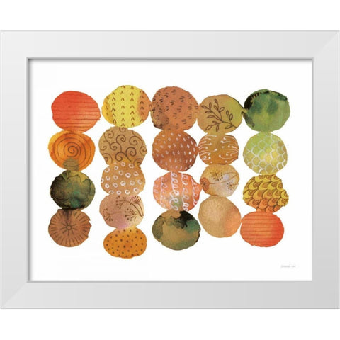 Fall Circle Stories II Horizontal White Modern Wood Framed Art Print by Nai, Danhui