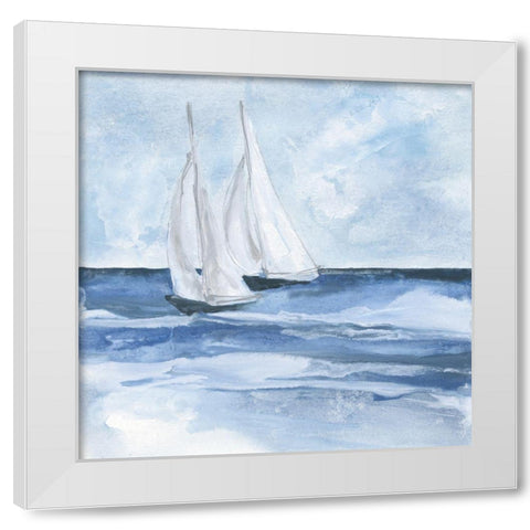 Sailboats III White Modern Wood Framed Art Print by Paschke, Chris