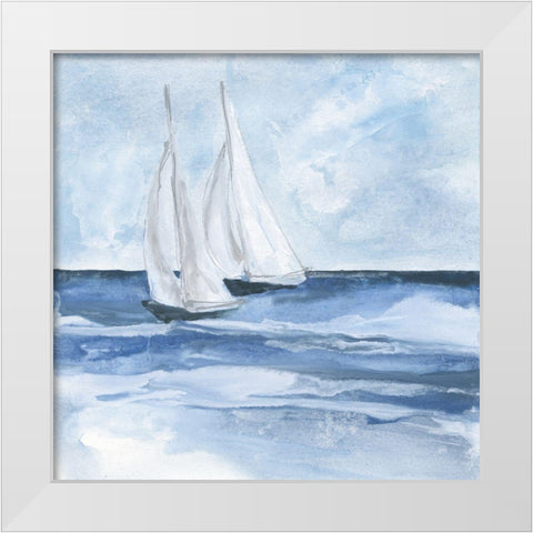 Sailboats III White Modern Wood Framed Art Print by Paschke, Chris