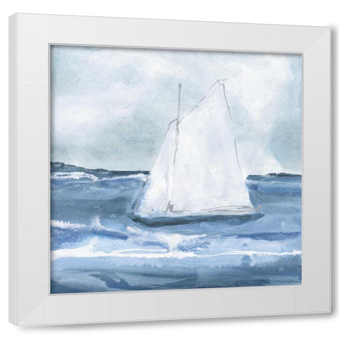Sailboats IV White Modern Wood Framed Art Print by Paschke, Chris