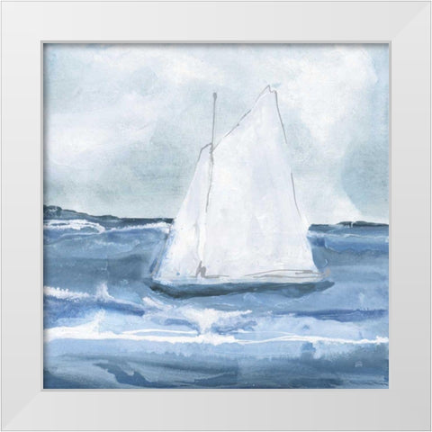 Sailboats IV White Modern Wood Framed Art Print by Paschke, Chris