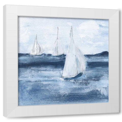 Sailboats VI White Modern Wood Framed Art Print by Paschke, Chris