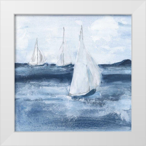 Sailboats VI White Modern Wood Framed Art Print by Paschke, Chris