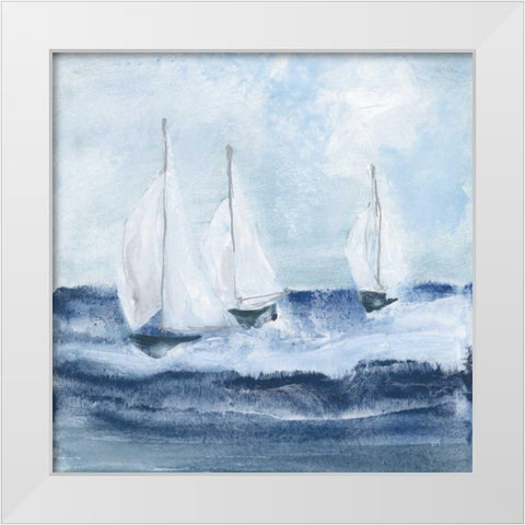 Sailboats VII White Modern Wood Framed Art Print by Paschke, Chris