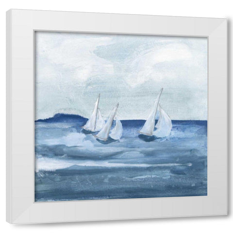 Sailboats VIII White Modern Wood Framed Art Print by Paschke, Chris