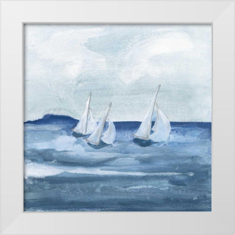 Sailboats VIII White Modern Wood Framed Art Print by Paschke, Chris