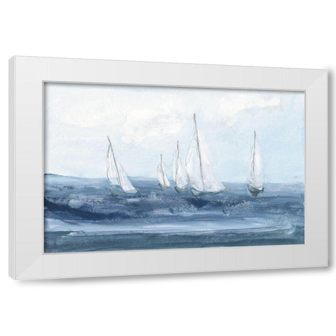 Group Sail I White Modern Wood Framed Art Print by Paschke, Chris