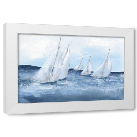 Group Sail III White Modern Wood Framed Art Print by Paschke, Chris