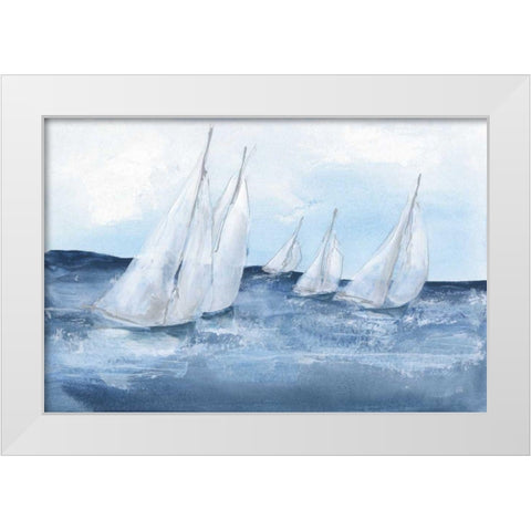 Group Sail III White Modern Wood Framed Art Print by Paschke, Chris