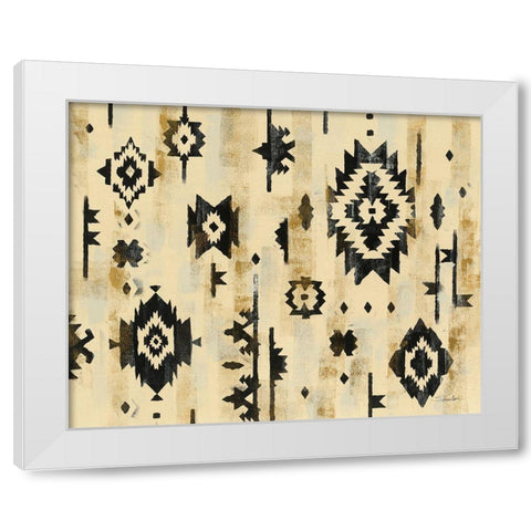 Ivory and Black Pattern White Modern Wood Framed Art Print by Vassileva, Silvia