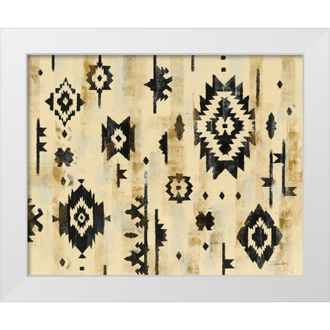 Ivory and Black Pattern White Modern Wood Framed Art Print by Vassileva, Silvia