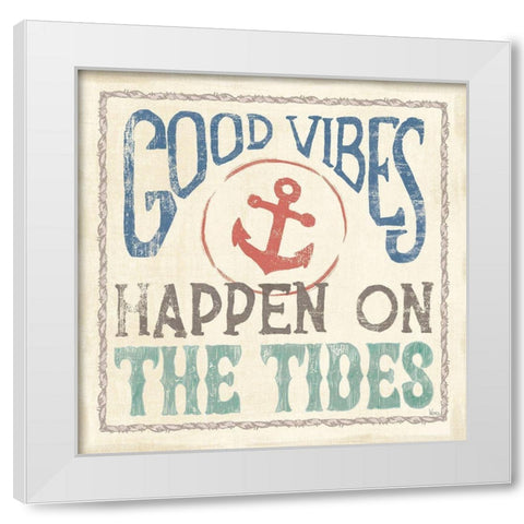 Coastal Portrait III Coral White Modern Wood Framed Art Print by Charron, Veronique