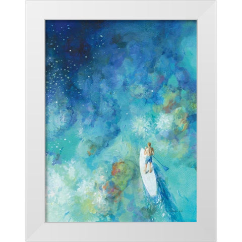 Paddle Board Exploring II White Modern Wood Framed Art Print by Nai, Danhui