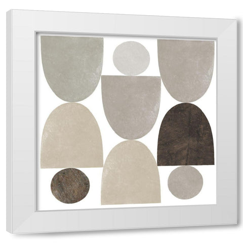 Ups and Downs Sq White Modern Wood Framed Art Print by Wild Apple Portfolio