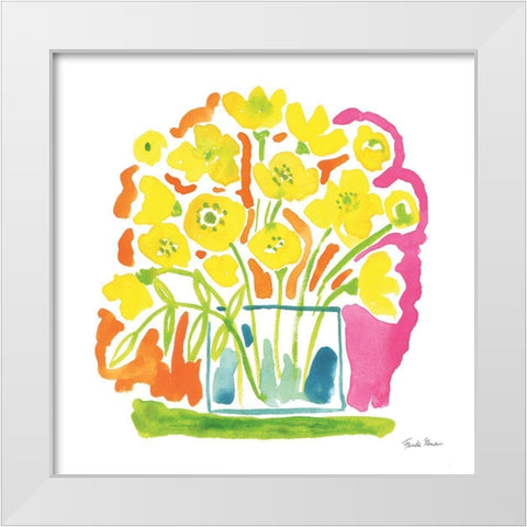 Fresh Bouquet White Modern Wood Framed Art Print by Zaman, Farida